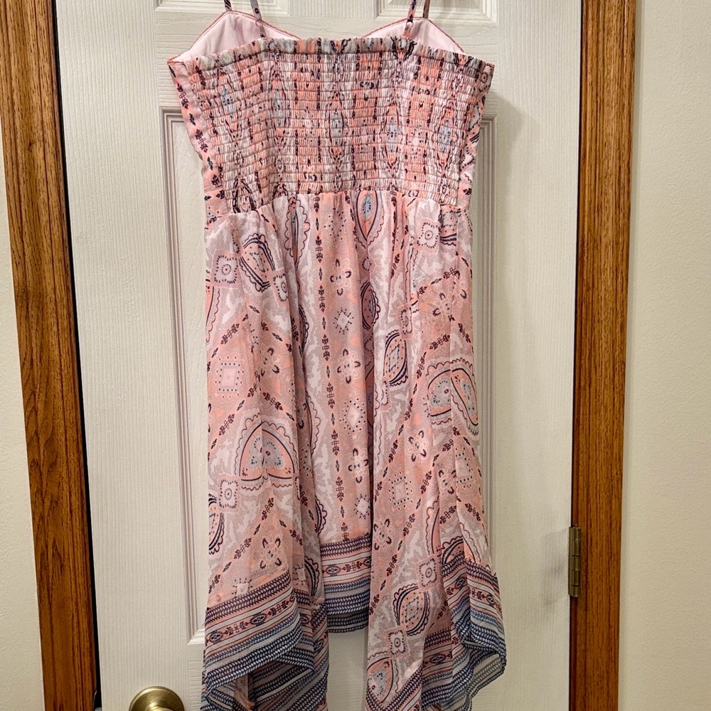American Eagle Pink Patterned Spaghetti Strap Dre… - image 5